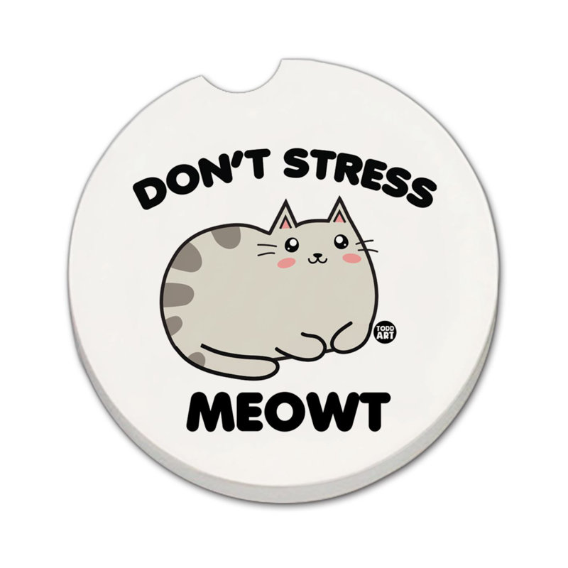Sous-verre Thistystone Don't Stress Meowt