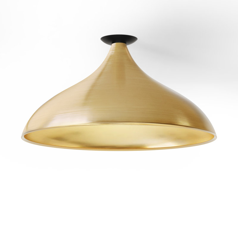 Swell Flush XL Wide Lamp (Brass Exterior, Brass Interior), Brass, Brass