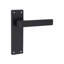  1 Pair Victorian Straight Delta Door Handles Latch in Matt Black - 150mm x 40mm Backplate