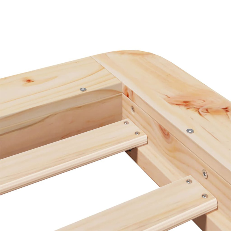 Bed Frame Without Mattress Solid Wood Pine, Brown, Small Single (2'6)
