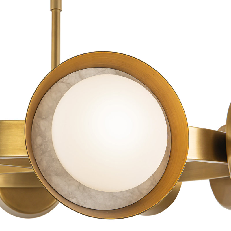 Alonso 8 - Light LED Chandelier, Vintage Brass