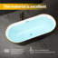 Baignoire autoportante de 59 pouces, baignoire profonde en acrylique, trop-plein et drain chromés, baignoire autoportante antidérapante pour salle de bain, baignoire moderne ergonomique pour salle de bain