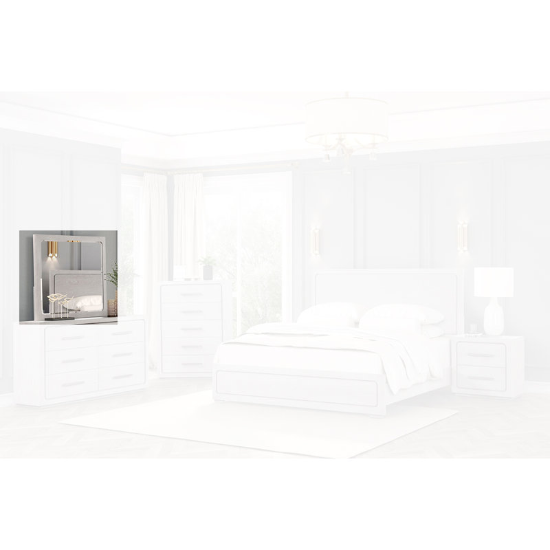 Miroir pour commode Eystein, Chêne blanc