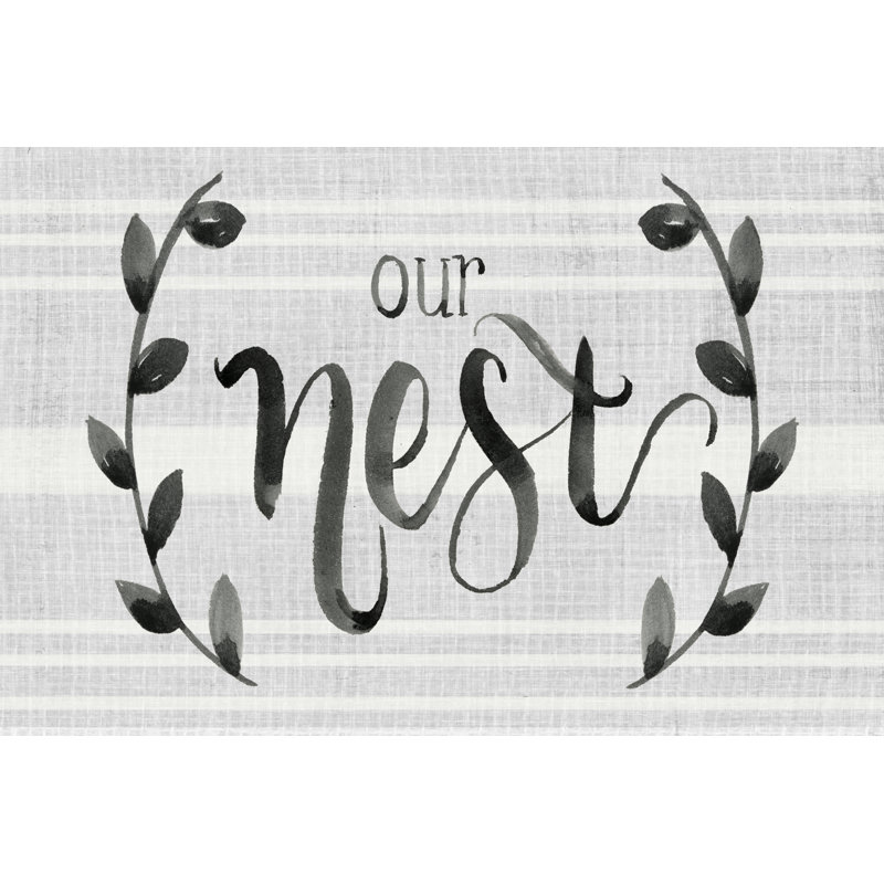 «Our Nest is Blessed I», art textuel sur toile, H 20 po x l 30 po
