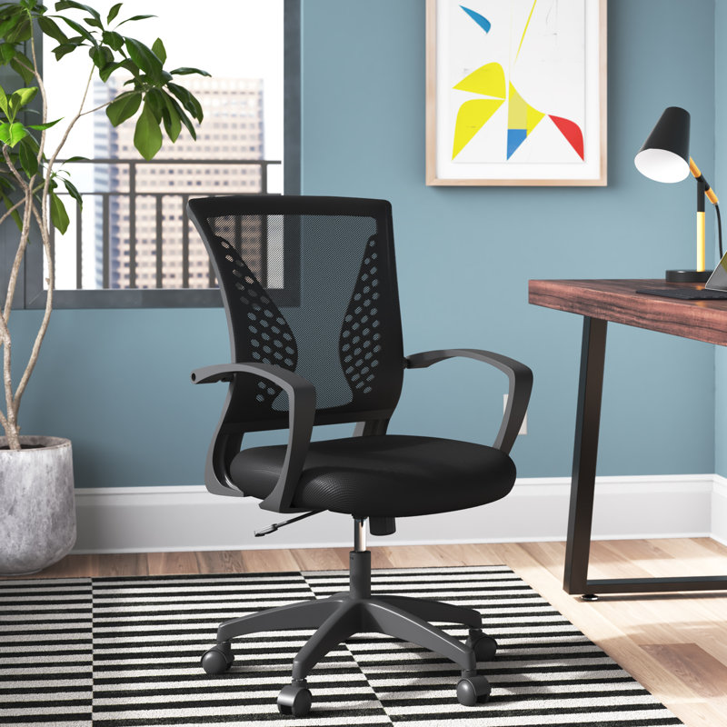 Ergonomic Task Chair Adjustable Height Office Chair Swivel Rolling Computer Chair Executive Desk Chair with Lumbar Support Armrest for Home Office