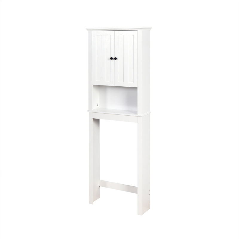 Bathroom Wooden Storage Cabinet Over-The-Toilet Space Saver With A Adjustable Shelf 23.62X7.72X67.32 Inch