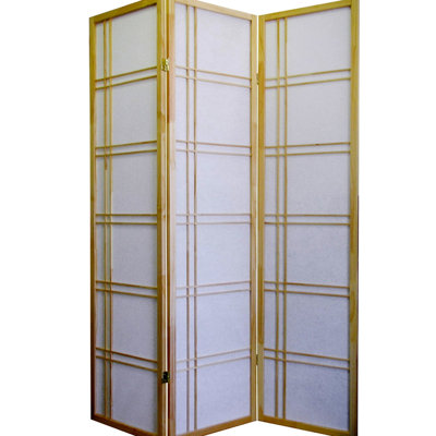Écran de 70 po de hauteur 3 po avec finition de couleur bois naturel, qui ajoute une saveur artistique et élégante à la pièce, en pin, sections articulées pour un placement polyvalent, multicolore, profondeur de 50 po, largeur de 6 po, hauteur, 13 lb