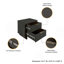 Table de chevet 18 po en gris anthracite (2 tiroirs)-2040677849