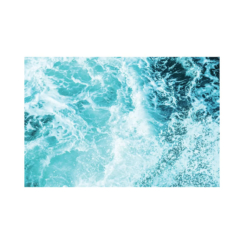 «Perfect Ocean Sea Waves» - Impression sur papier avec cadre flottant, H 8 po x l 12 po x P 0,75 po, Toile tendue