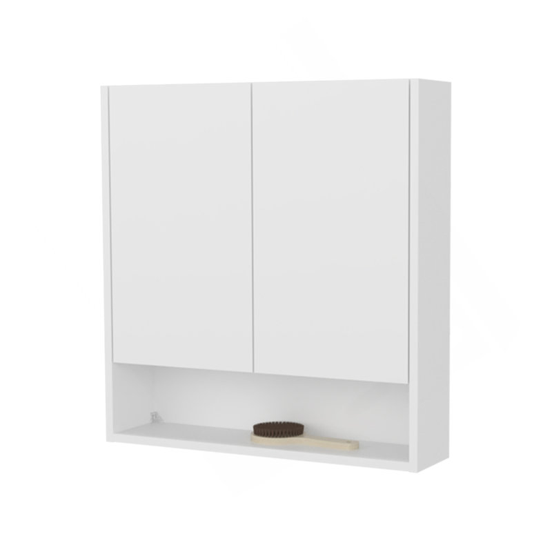Gaviota Wall-Mounted Medicine Cabinet, Two Doors, Three Interior Shelves, Modern Bathroom Storage Unit, White