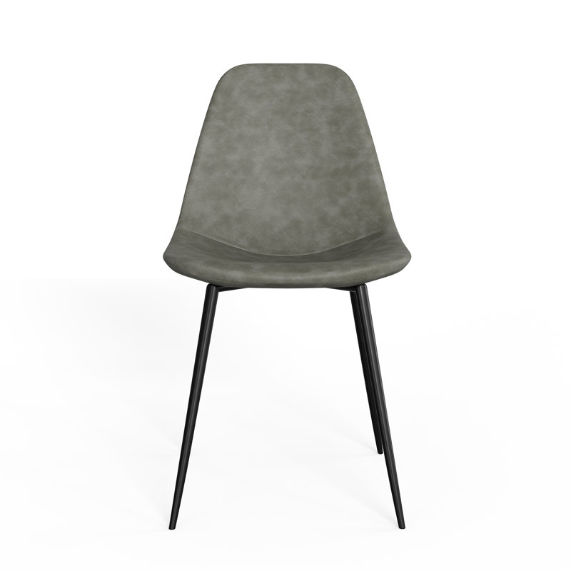 Chaise d'appoint en cuir Kody Vegan, Cuir végétalien gris ardoise