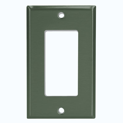 Metal Light Switch Plate Outlet Cover (Plain Dark Green - Single Toggle)