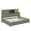 Lit de jour double en bois avec 3 tiroirs de rangement, tablette souple supérieure, tablette et ports USB-211539524