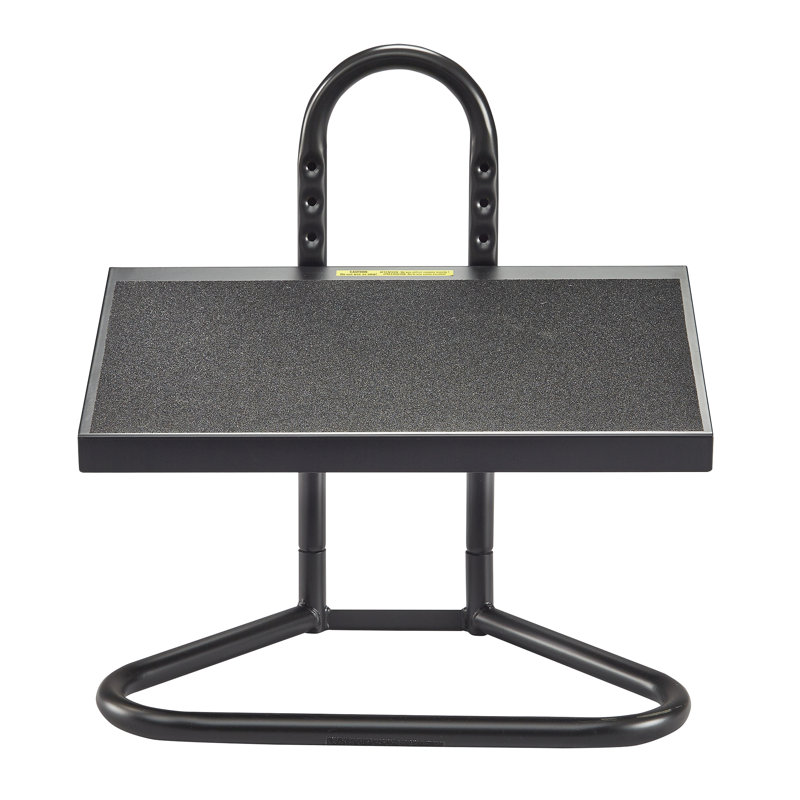 Black Adjustable Heavy Gauge Steel Footrest with Anti-Slip Surface