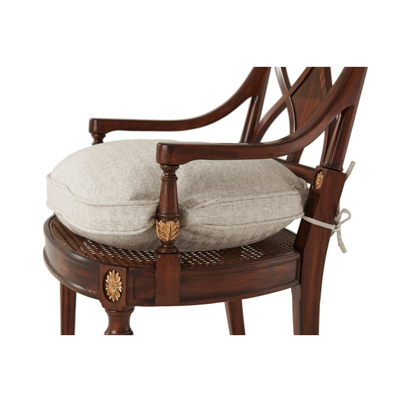 Sheraton's Solid Wood Arm Chair, Barley Houndstooth, Brown