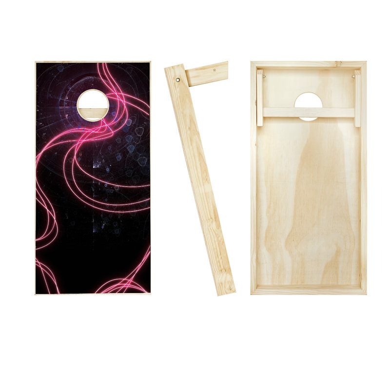 Ensemble de cornhole en bois massif câblé 2 'x 4' avec sacs, Royal
