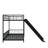 Twin Over Twin Size Metal Bunk Bed With Slide-1133128946