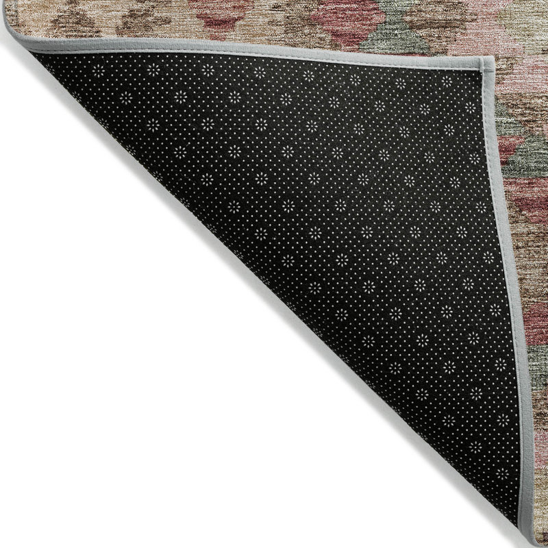 Tapis d'intérieur lavable à motif géométrique 10 pi x 14 pi brun