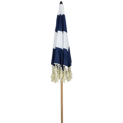 Parasol rayé d'extérieur de plage avec inclinaison - 6,5 pi