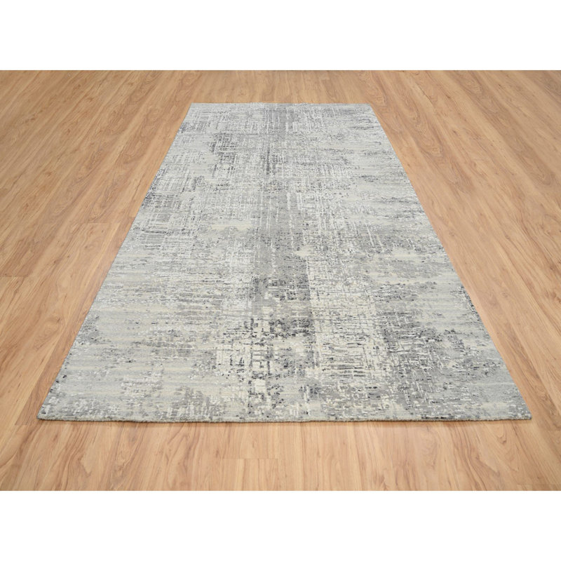 Taquasha One-of-a-Kind Runner 6' X 11'10" New Age Runner Wool Area Rug in Light Gray