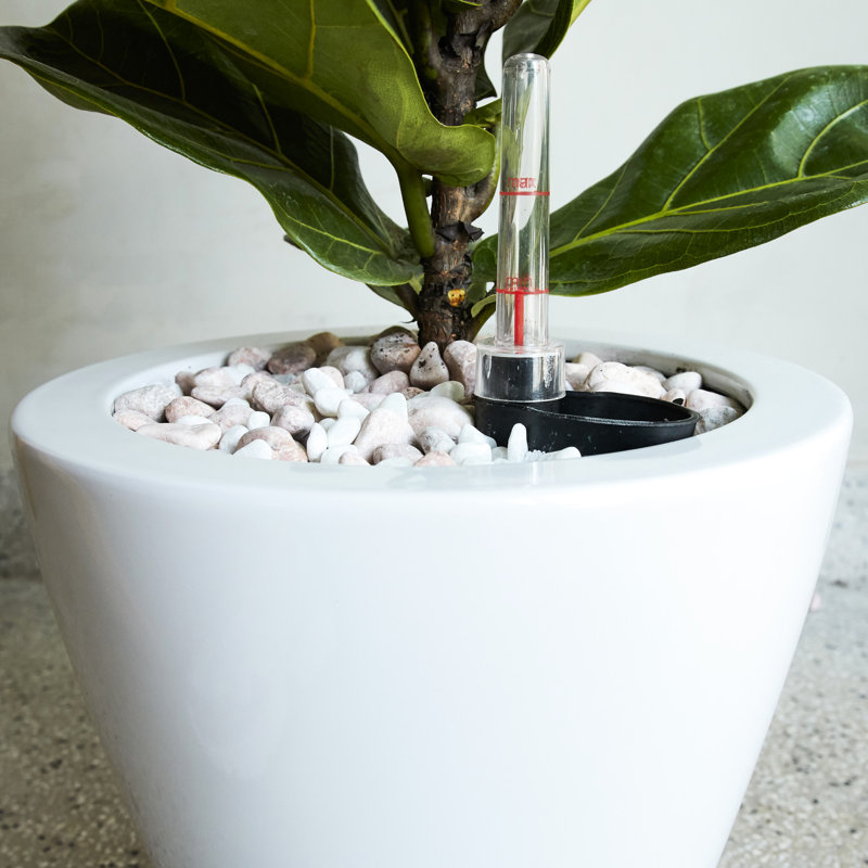White Round Cone Self-Watering Planter Pot 2 For Outdoor Amusement Smart Home Plants, White