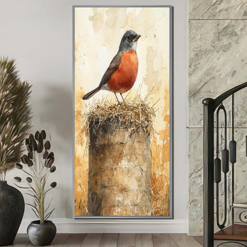 Banas - Animals Canvas Wall Art, H 60 po x l 28 po, Argent argent, Impression encadrée flottante