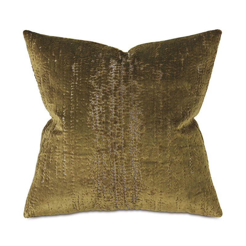 Boutique Velvet Square Pillow Cover & Insert, Citron 