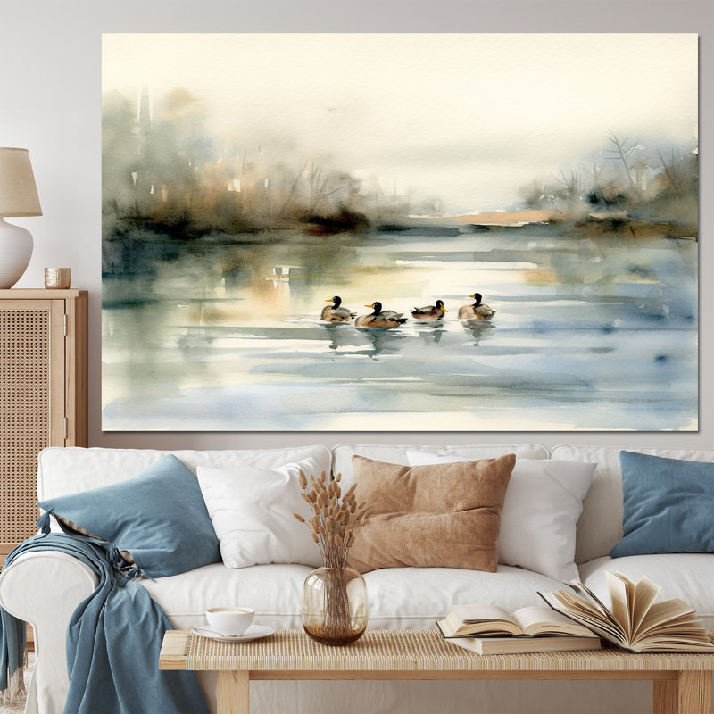 «Ducks In Pond II», reproduction sur toile