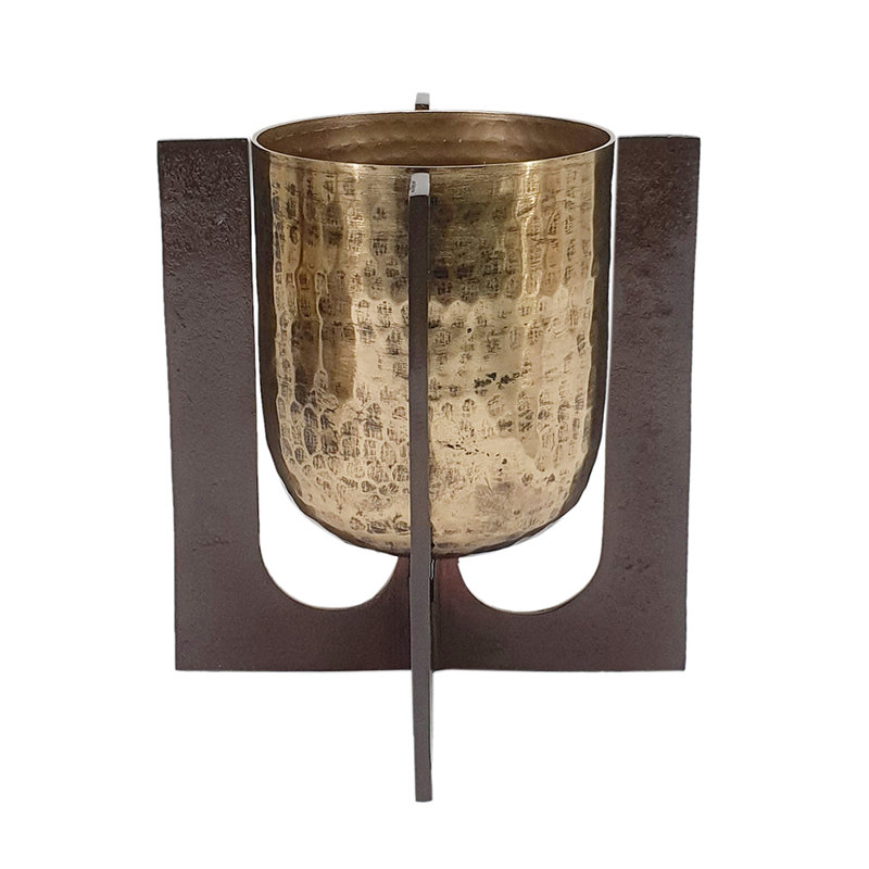 Vase décoratif 9 x 9 x 10 po sur pied