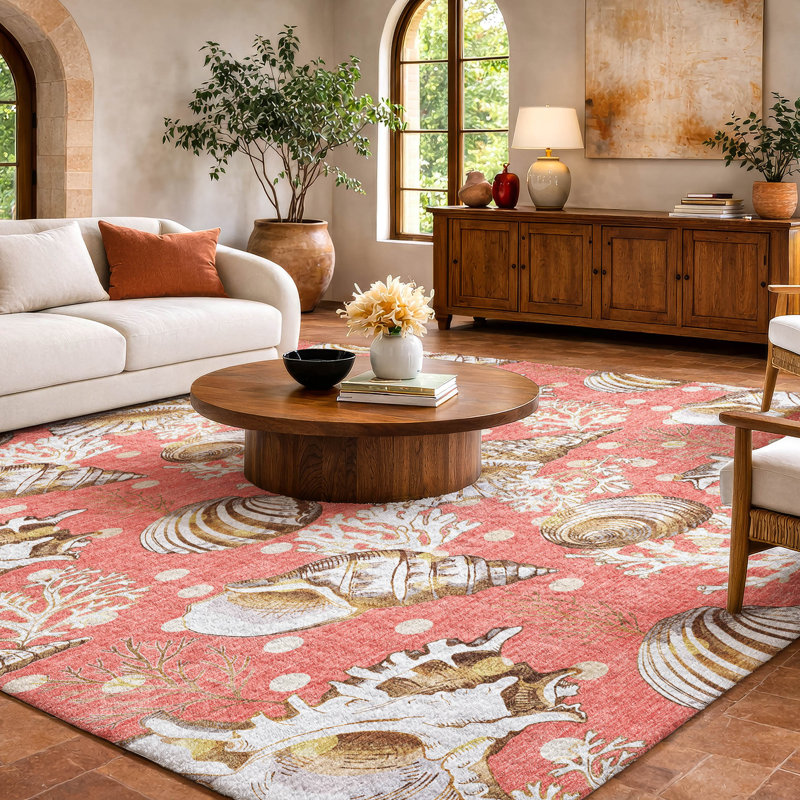 Tapis à poil long de qualité supérieure lavable à la machine Dream ADS185, 8 pi x 10 pi, Pêche