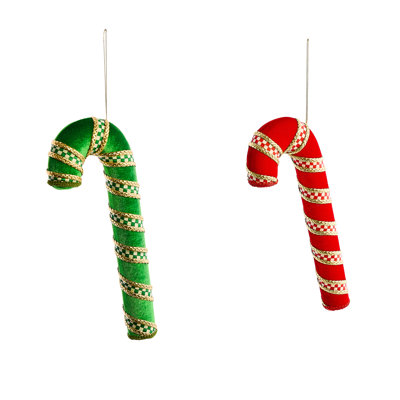Check It Out Candy Cane Fabric Ornaments