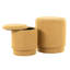 Tissu jaune au style contemporain, couvercles amovibles pour optimiser le rangement, assise confortable grâce au rembourrage en mousse, deux poufs, aucun assemblage requis, capacité de 113 kg, usage intérieur, 14,58