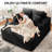 Oversized 53" Black Corduroy Sofa Bed Chaise Lounge, No Assembly, Cup Holder-82153966