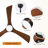 42" 3-Blade Modern Solid Wood Ceiling Fan with Dimmable LED Light, 3CCT, Two Downrods, and Remote Control
