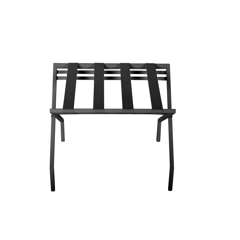 Porte-bagages pliable en métal Suba, Noir, Noir
