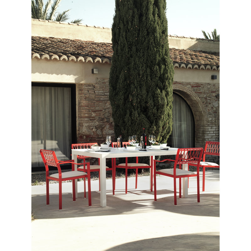 Chao Stacking Patio Dining Armchair with Cushion, Red