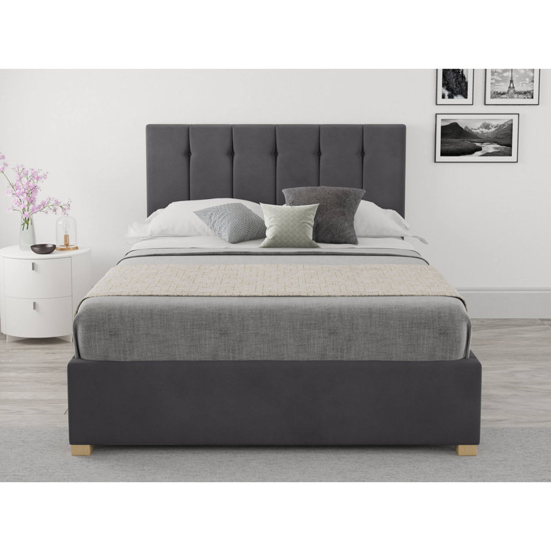 Hutridge Upholstered Ottoman Storage Bed, Double (4'6), Steel