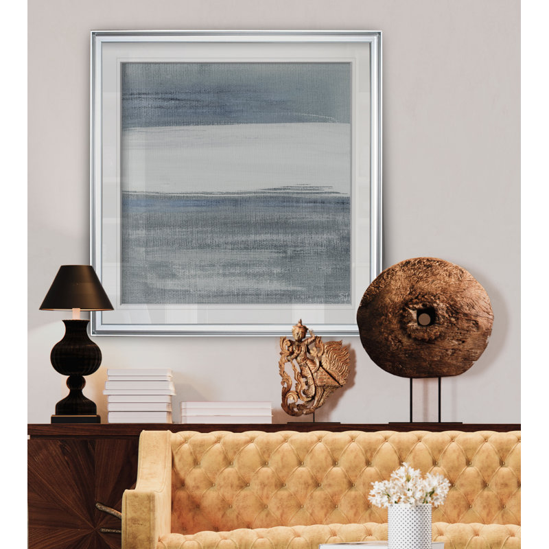 " Weathered I ", 17.5" H x 17.5" W x 1.5" D, Silver Framed