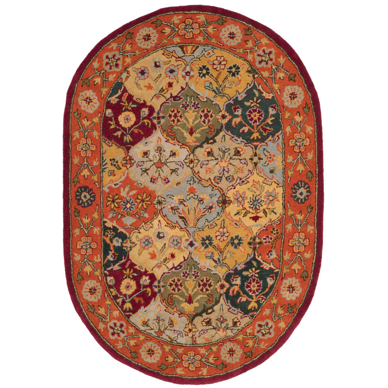 Tapis en laine touffeté à la main Balthrop, Ovale 7 pi 6 po x 9 pi 6 po