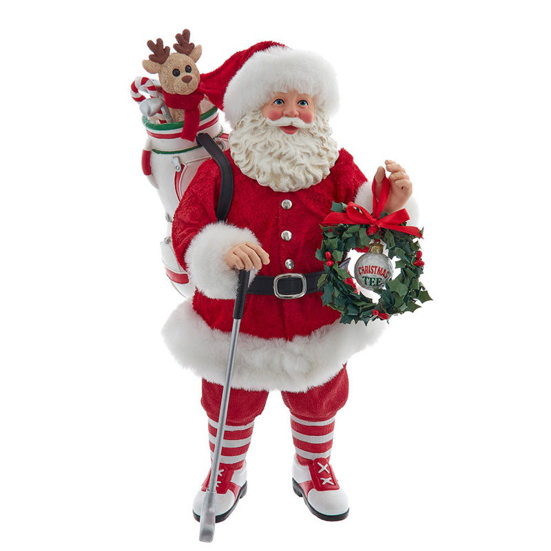  Fabriche Christmas Figurine, Golf Santa, 11in