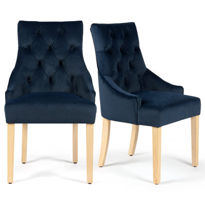 Chaises de salle à manger capitonnées en bois massif