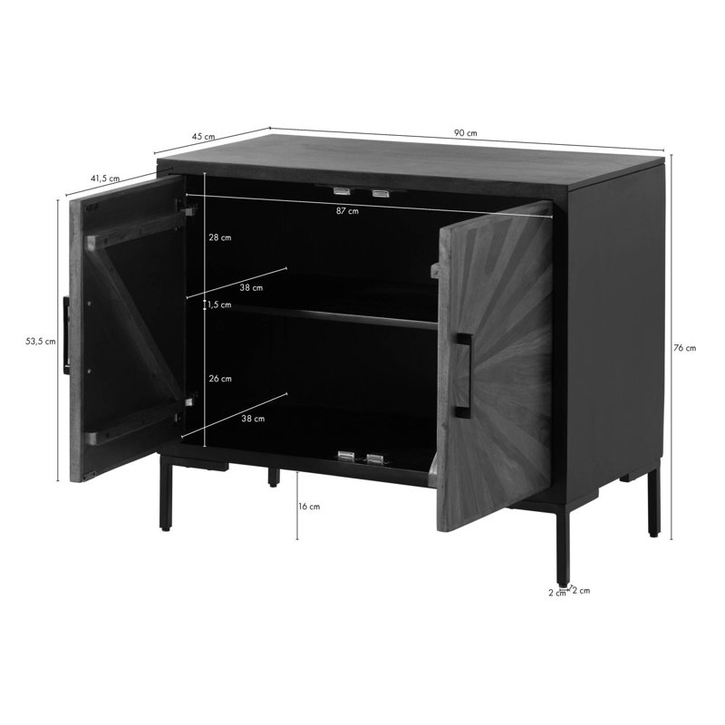 90cm Solid Wood Sideboard