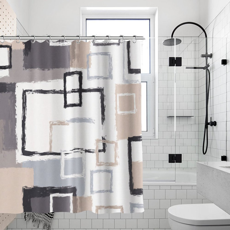 Rideaux de douche Modern Modern, Formes géométriques grises
