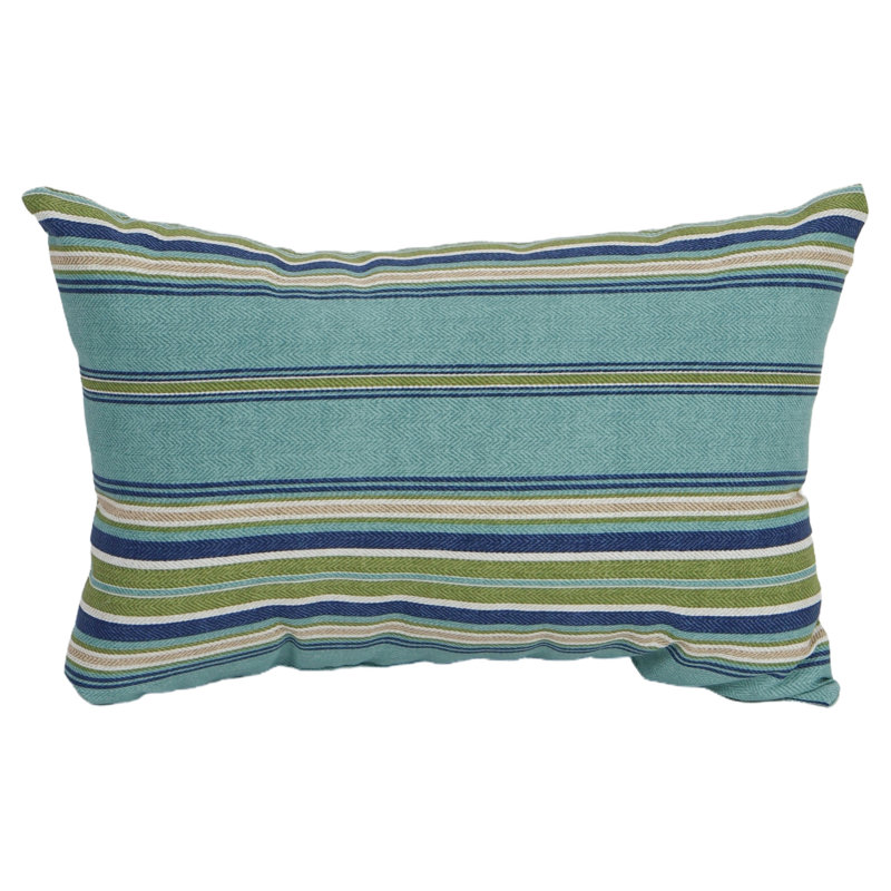 Striped Microsuede Outdoor Reversible Throw Pillow, Terrace Breeze