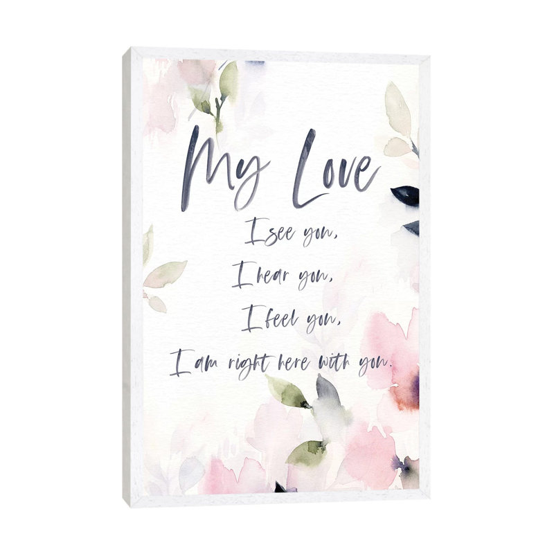 My Love 1 Piece Painting on Canvas, 66.04cm H x 45.72cm W x 3.81cm D, White Floater Framed