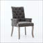 Chaise rembourrée d'appoint en chenille avec pieds courbés en bois massif-133234518-133234517