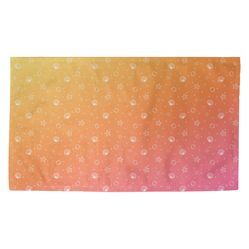 Tapis de zone orange/rose coquillage Avicia, Rectangle 2 pi 1 po x 3 pi 4 po