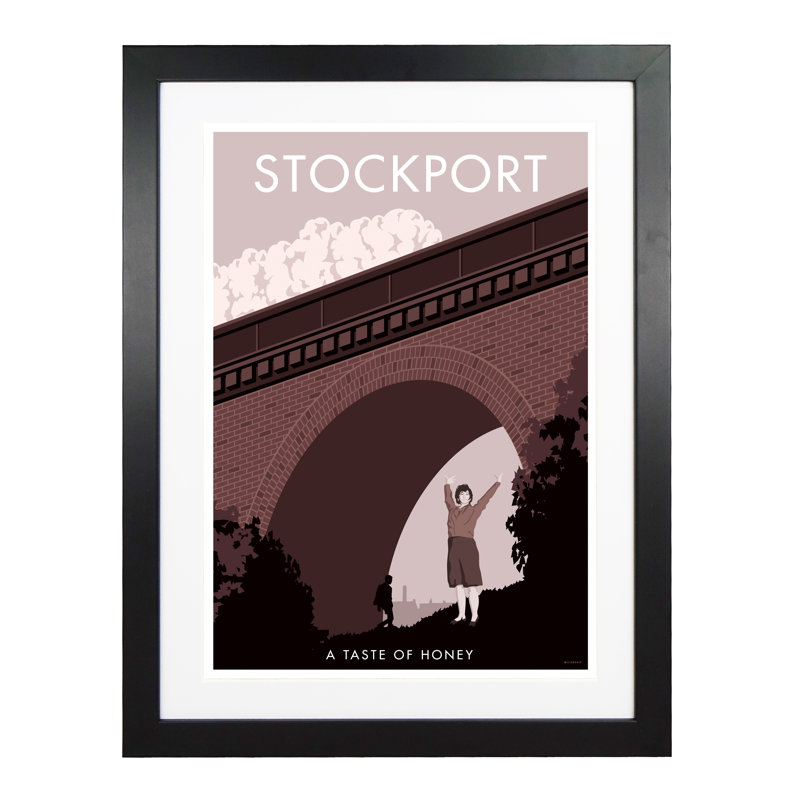 Stockport A Taste Of Honey by Stephen Millership - Print, Black, 43.5cm H x 33.5cm W x 2.2cm D
