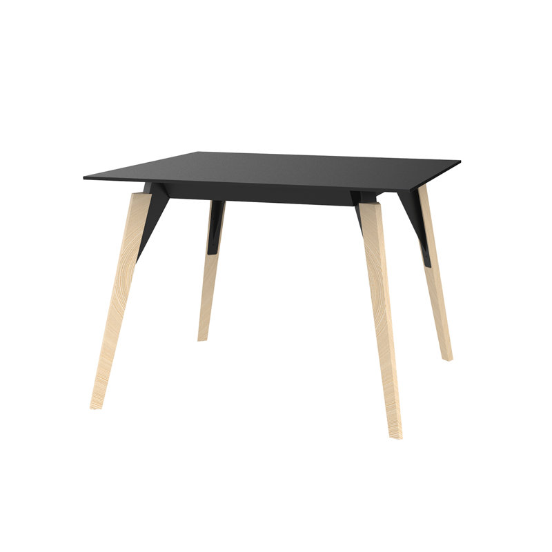 Faz Wood Lounge Table Edge Top, 35.5" W x 35.5" L, Natural, Black