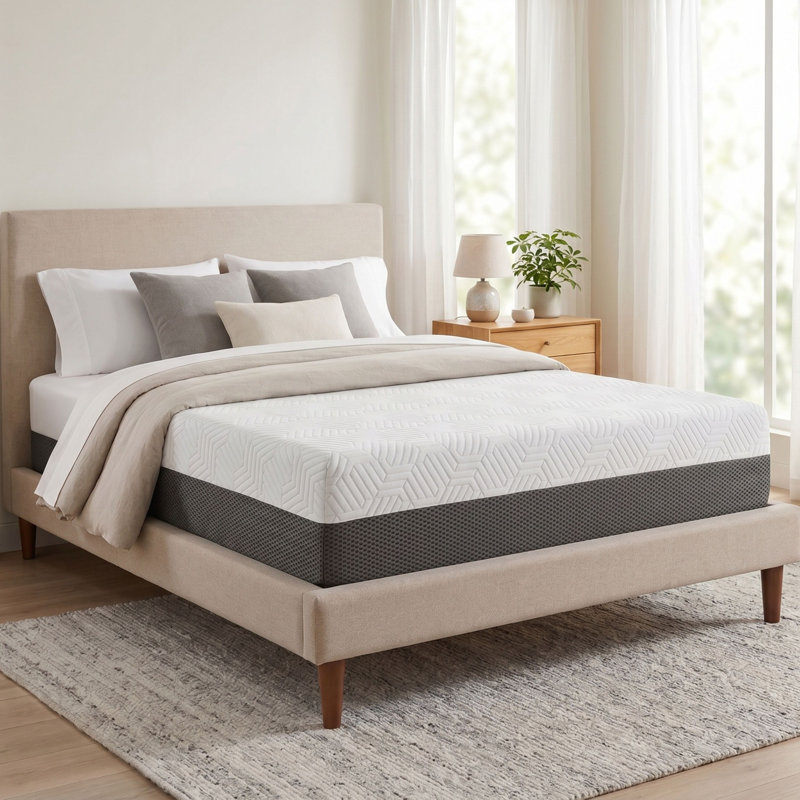 Akeley King 12-Inch Soft Gel Memory Foam Mattress – CertiPUR-US, Cooling Cover, Mattress in a Box, King, 12"